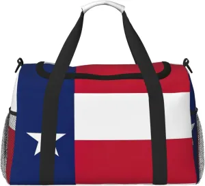Texas State Flag Print Weekender Bag Large Capacity Hand Travel Bag Carry On Tote Airplane Travel Tote