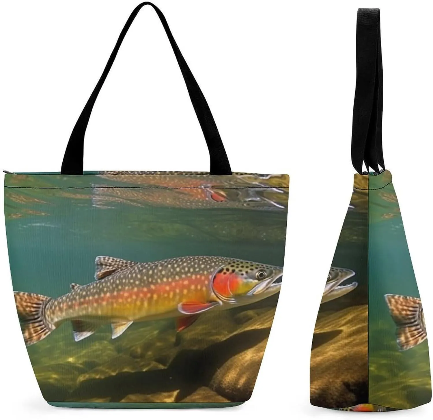 This Brook Trout Fly Fishing Women's Shopping Bag Foldable Washable Shoulder Bag Adopts High-definition Printing Technology, with Clear Patterns And Rich Colors. There Are Many Patterns to Choose from