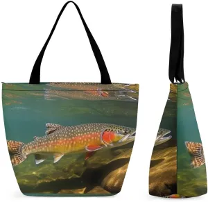 This Brook Trout Fly Fishing Women's Shopping Bag Foldable Washable Shoulder Bag Adopts High-definition Printing Technology, with Clear Patterns And Rich Colors. There Are Many Patterns to Choose from