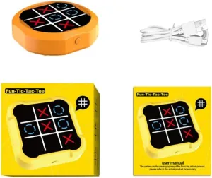 Tic Tac Toe Games for Kids: 4D STEM Battle Console - Silent Classroom Mode & Travel Must-Have for Ages 6-12