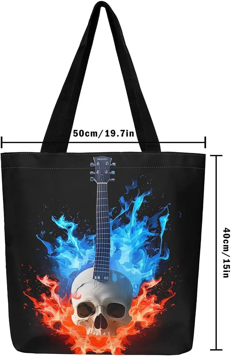Tiger Canvas Tote Bag for Women,Romantic Rose Flower Tote Bag African Wild Animals Reusable Grocery Shoulder Bag