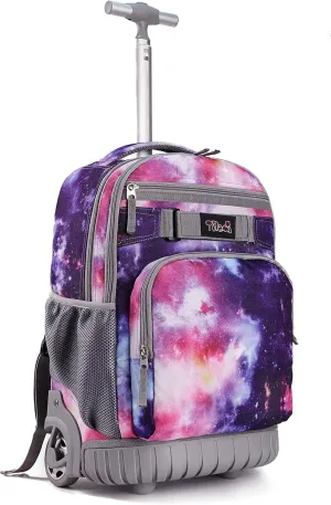 Tilami Rolling Backpack 18 inch Wheeled Backpack School College Student Travel Trip Boys and Girls