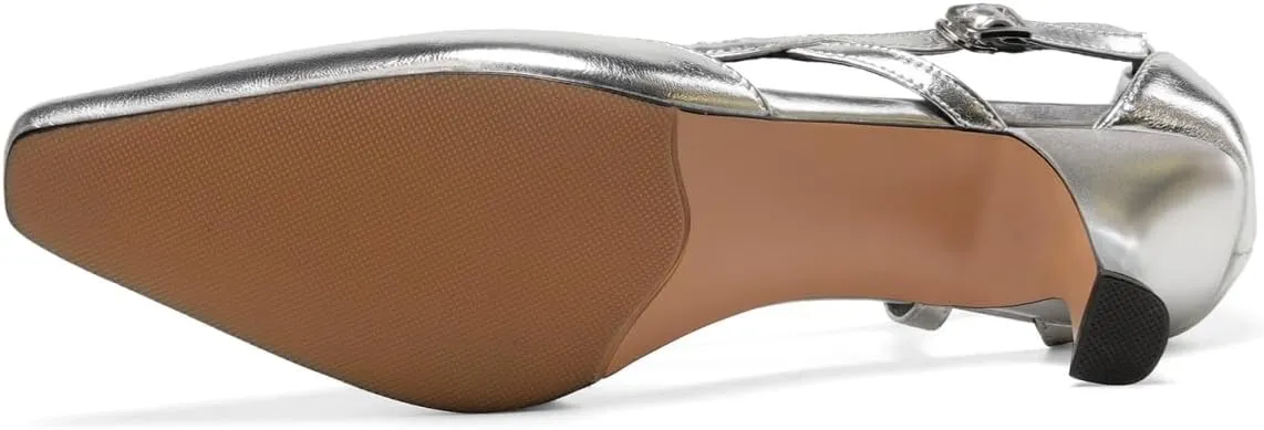 TinaCus Genuine Leather Adjustable Belt Buckle Handmade Mid Heels Women's Stylish Pumps Shoes
