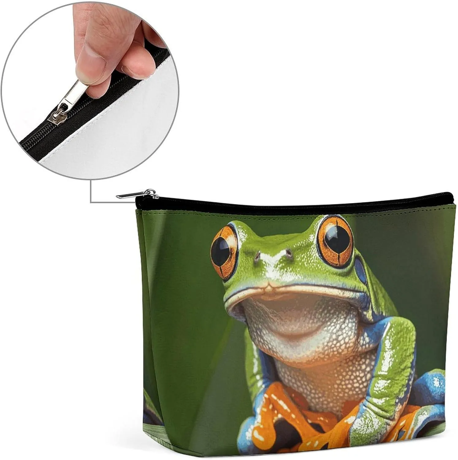 Toiletry Bag for Women Peace Tree Frog Cosmetic Bag Portable Capacity Travel Makeup Bags with Zipper Lightweight Cute Beauty Makeup Organizer for Traveling, Accessories, Essentials