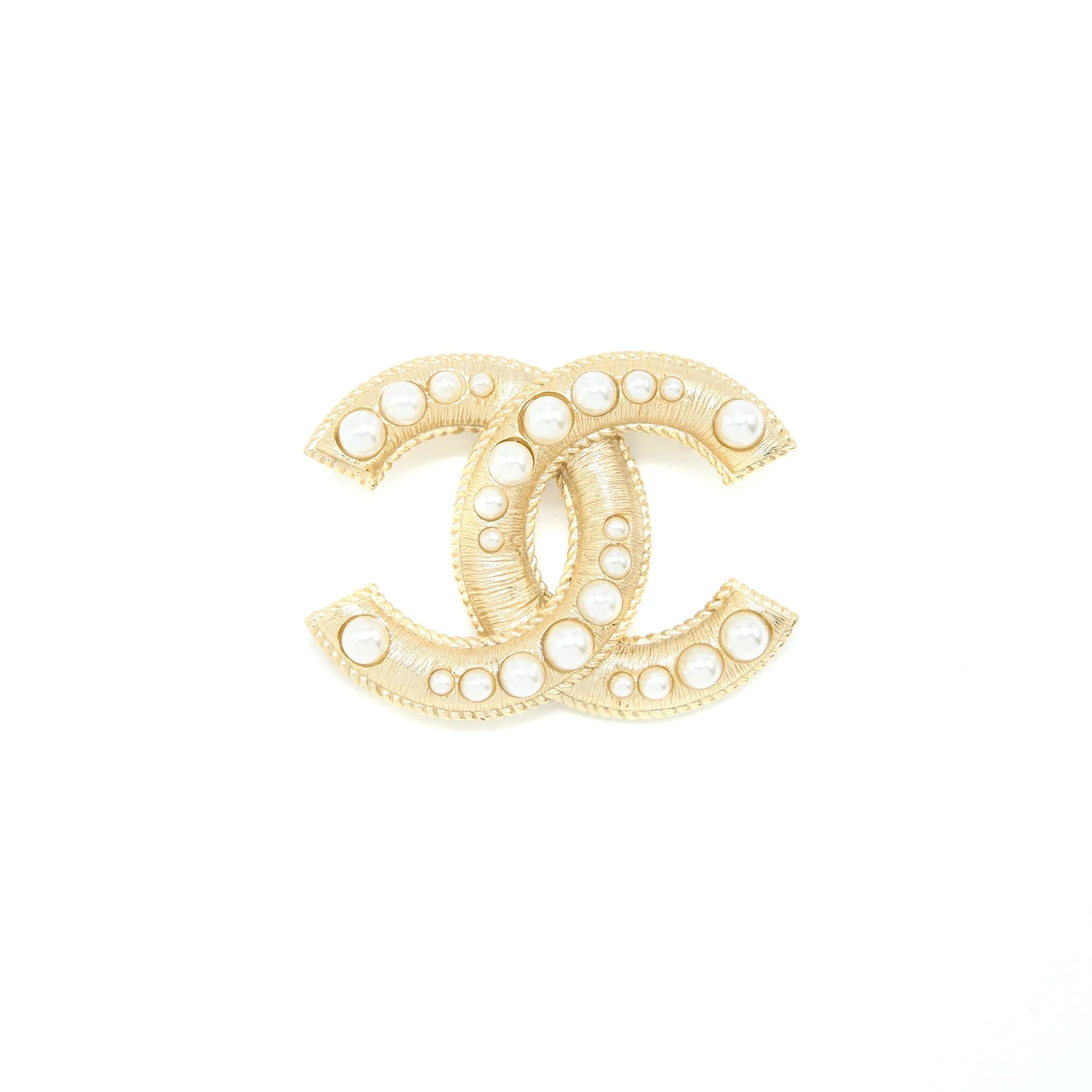 Tone Light Chanel Logo/Pearl Gold Brooch CC Chic Exclusive access