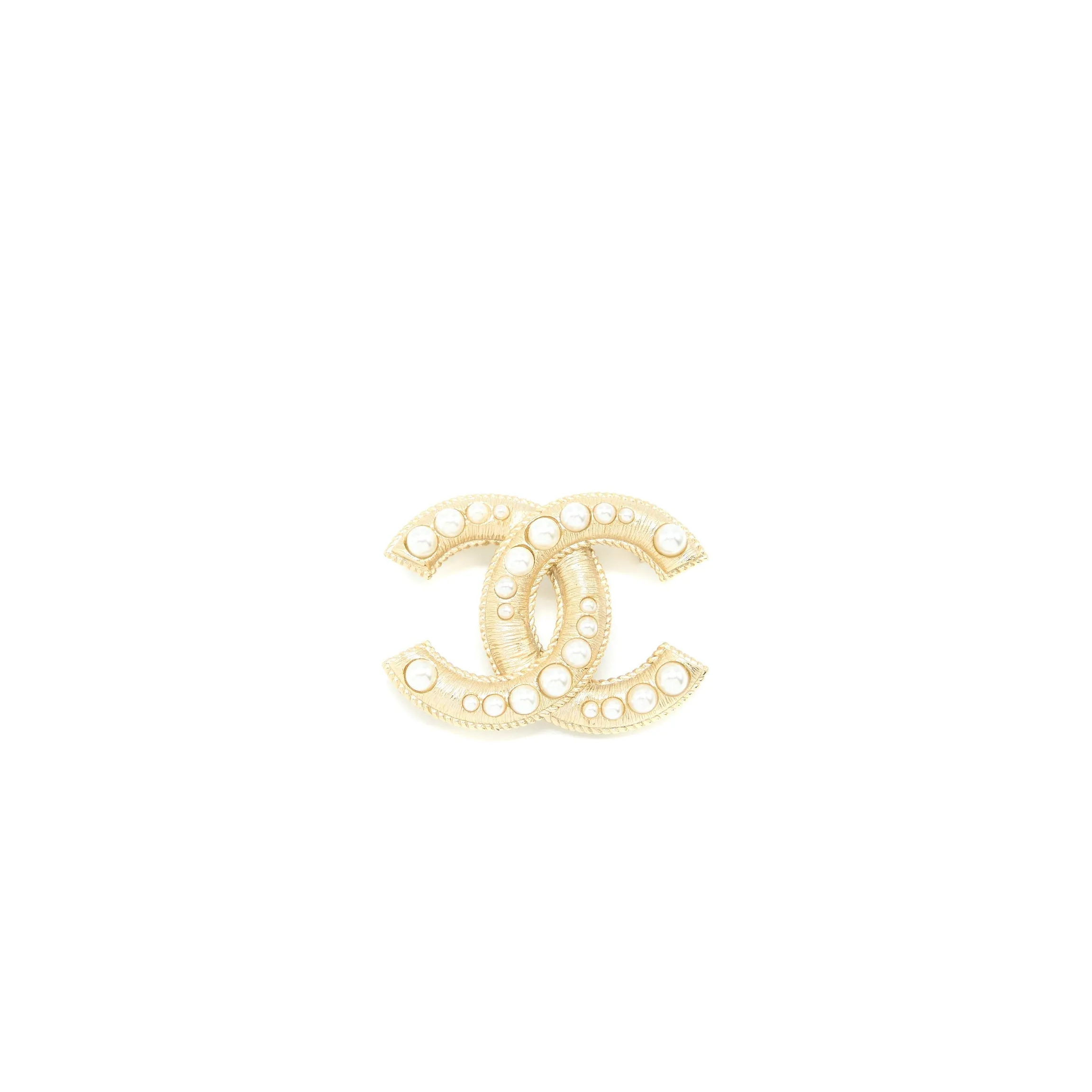 Tone Light Chanel Logo/Pearl Gold Brooch CC Chic Exclusive access