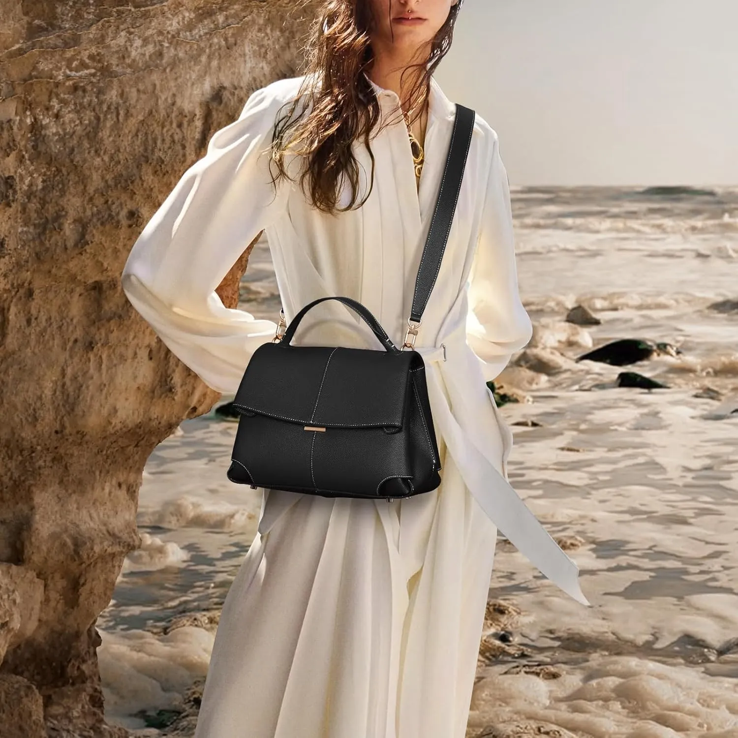 Top Handle Bag Handbags Large Faux Leather Satchel Bags for Women Luxury Designer Business Crossbody Work Tote Purse