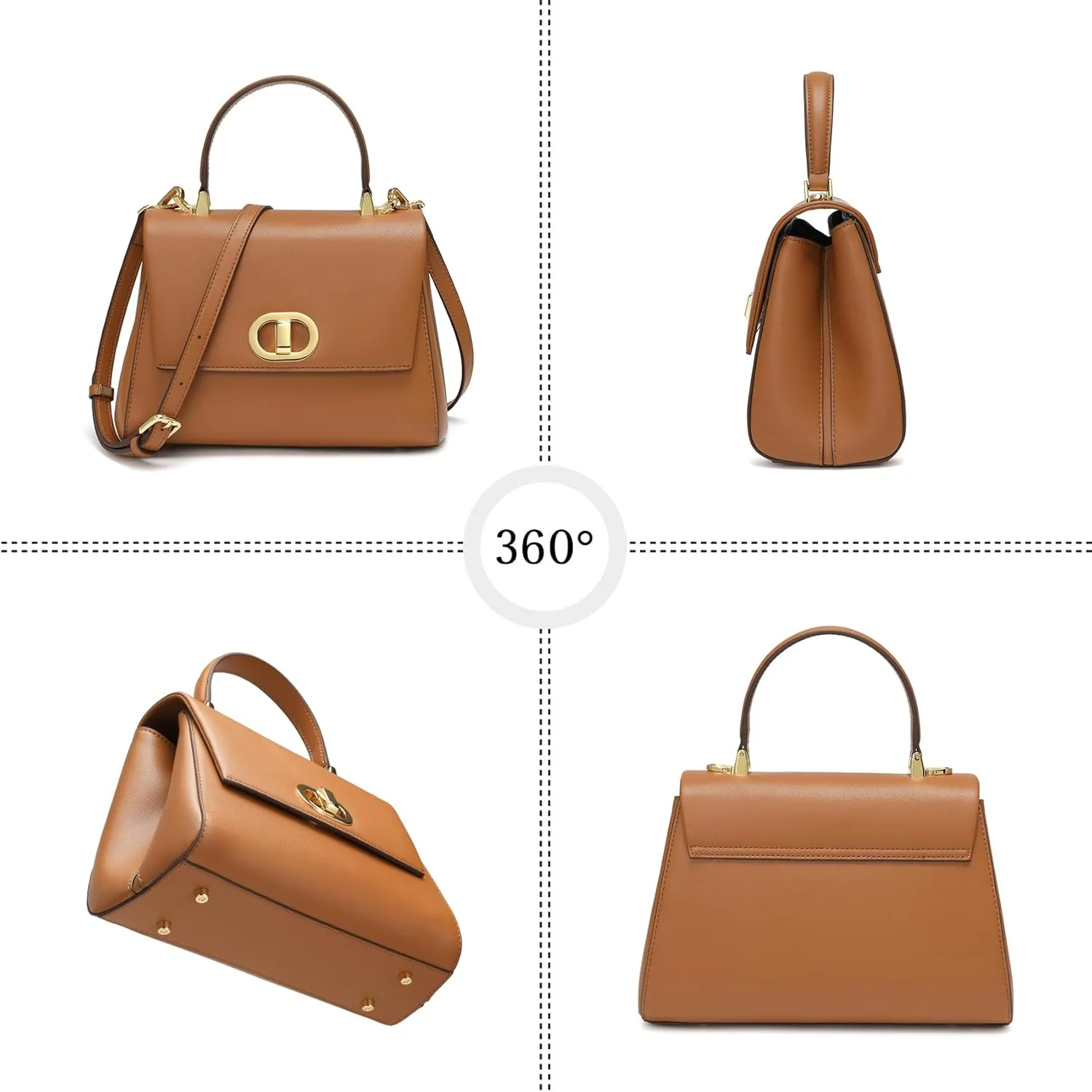 Top Handle Bag Leather Satchel Bags for Women Luxury Designer Business Crossbody Work Purse with Multiple Internal Pockets