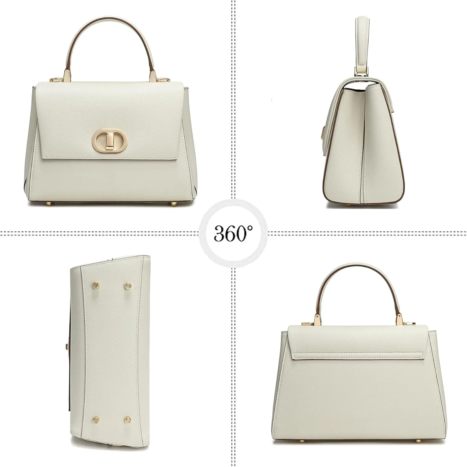 Top Handle Bag Leather Satchel Bags for Women Luxury Designer Business Crossbody Work Purse with Multiple Internal Pockets