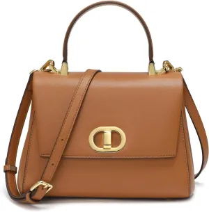 Top Handle Bag Leather Satchel Bags for Women Luxury Designer Business Crossbody Work Purse with Multiple Internal Pockets