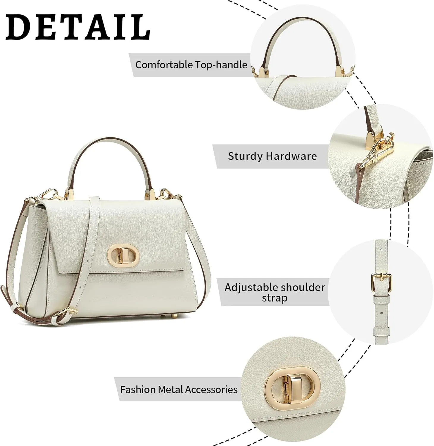 Top Handle Bag Leather Satchel Bags for Women Luxury Designer Business Crossbody Work Purse with Multiple Internal Pockets