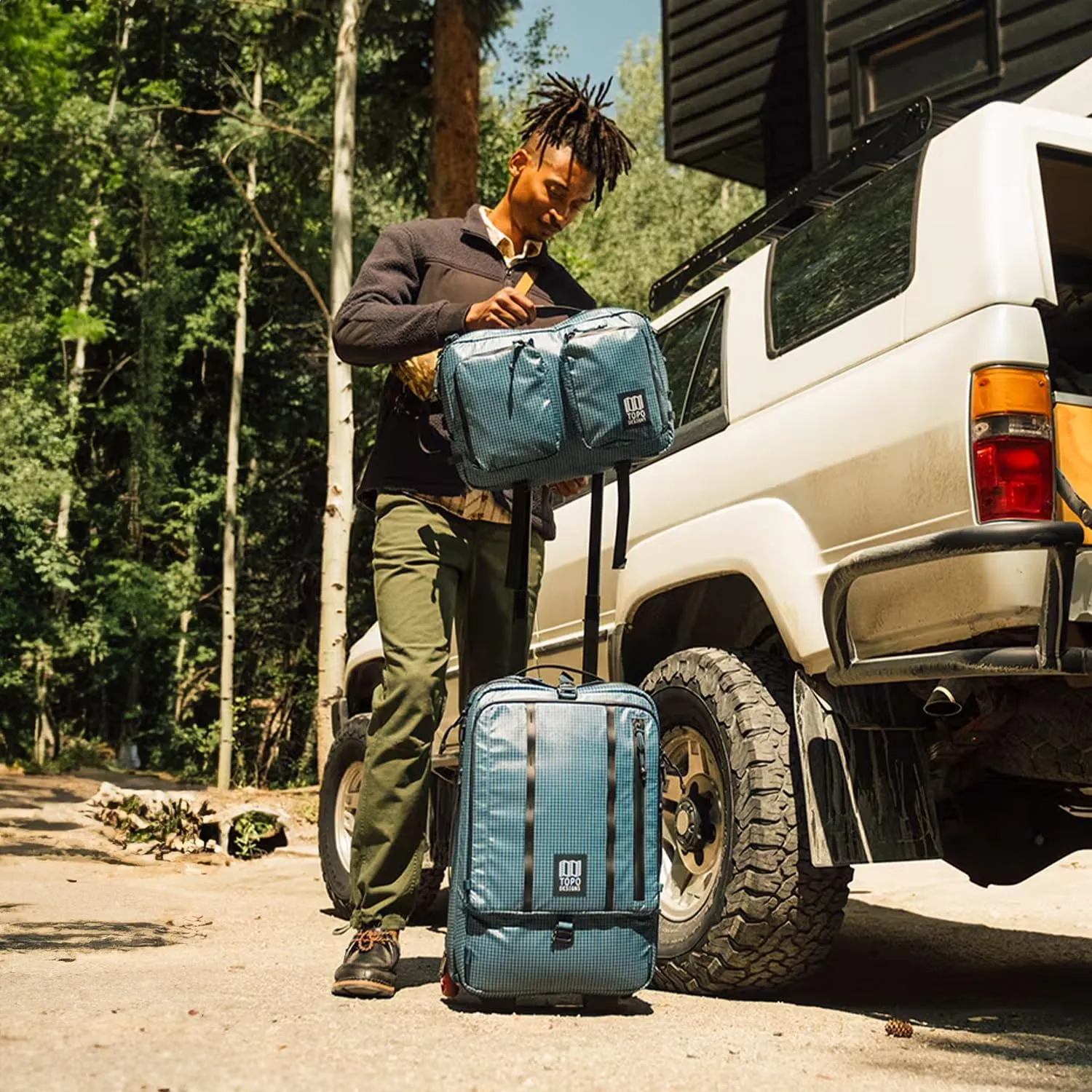 Topo Designs Apex Global Travel Roller Bag, Nylon Ripstop Fabric, Weatherproof Carry-on Rolling Suitcase, Made with 100% Recycled Materials