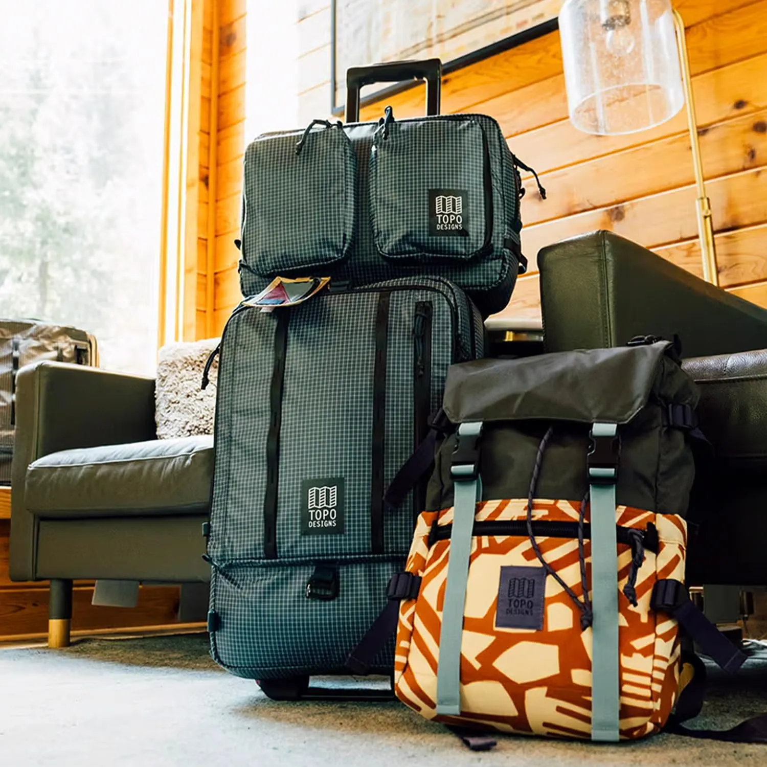 Topo Designs Apex Global Travel Roller Bag, Nylon Ripstop Fabric, Weatherproof Carry-on Rolling Suitcase, Made with 100% Recycled Materials