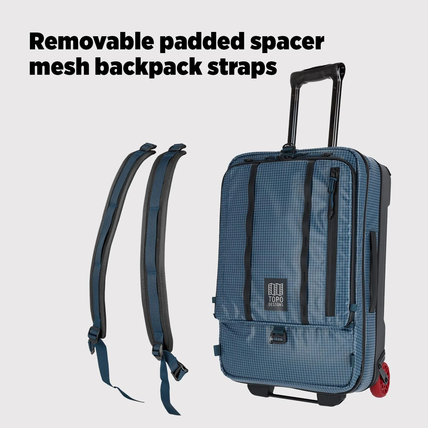 Topo Designs Apex Global Travel Roller Bag, Nylon Ripstop Fabric, Weatherproof Carry-on Rolling Suitcase, Made with 100% Recycled Materials