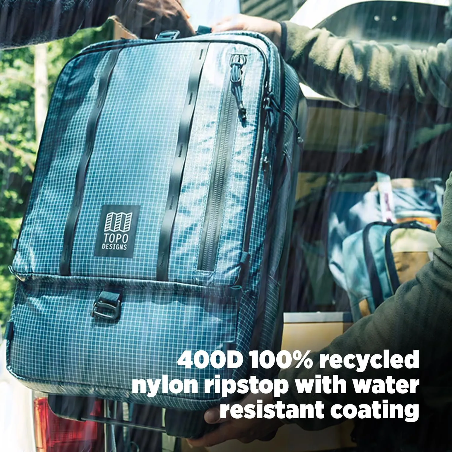 Topo Designs Apex Global Travel Roller Bag, Nylon Ripstop Fabric, Weatherproof Carry-on Rolling Suitcase, Made with 100% Recycled Materials