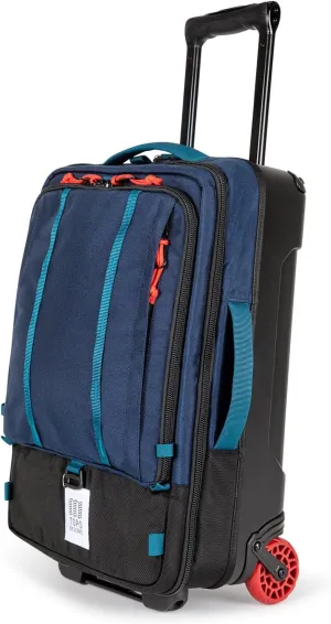 Topo Designs Global Travel Roller Bag Suitcase, Carry-On Friendly, 3 Carry Options, Smooth Heavy Duty Wheels, Telescoping Handle, Designed in Denver CO USA, 2024 Model (Navy)