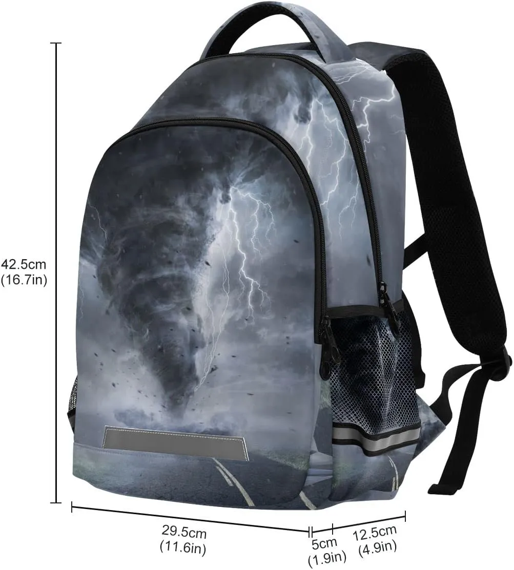 Tornado Pattern Backpack for Boys Girls Kids, Laptop Bookbag Lightweight Travel Daypack School Backpacks
