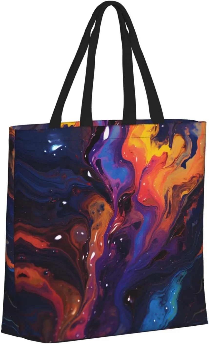 Tote Bag for Women Grocery Bag Reusable Shopping Bag Art Blue Dragonfly Handbag Foldable Shoulder Bag