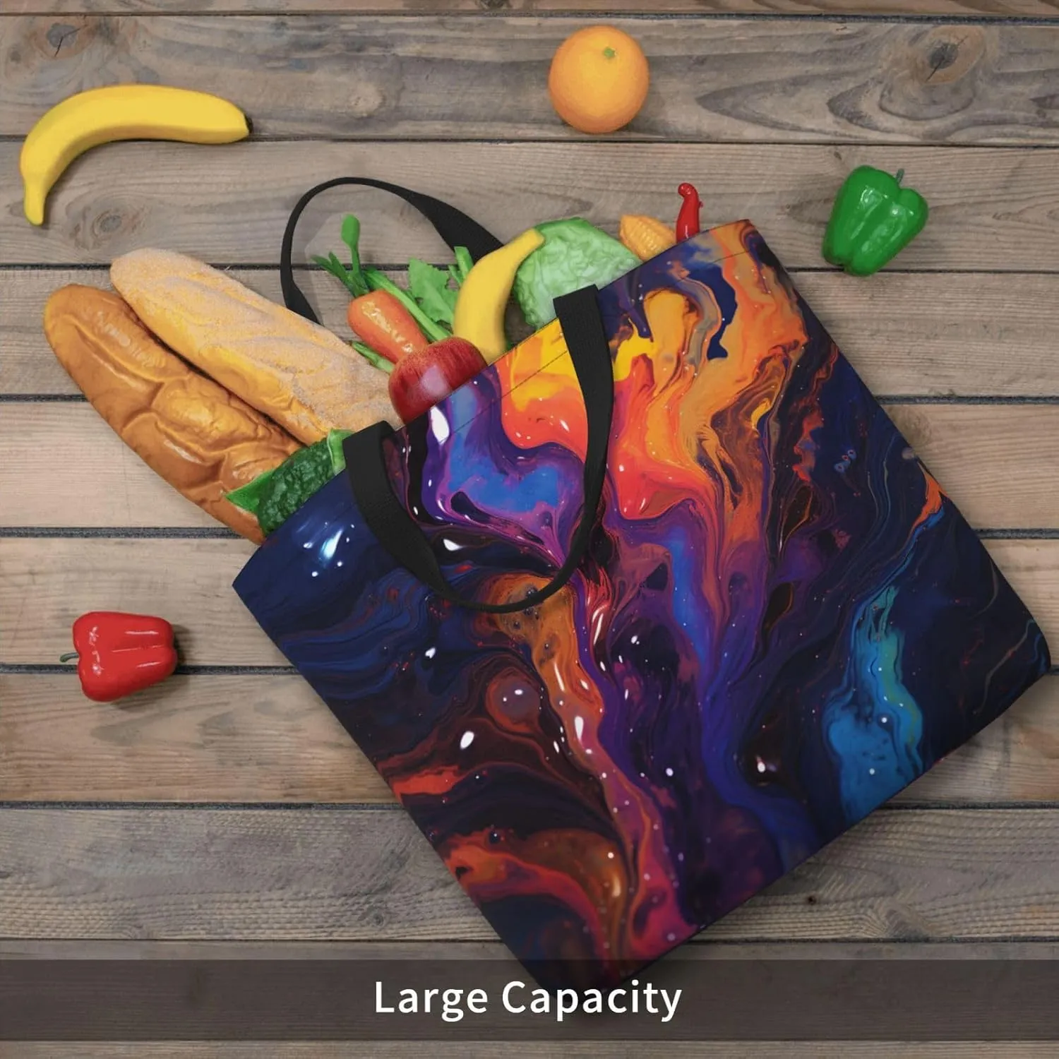 Tote Bag for Women Grocery Bag Reusable Shopping Bag Art Blue Dragonfly Handbag Foldable Shoulder Bag
