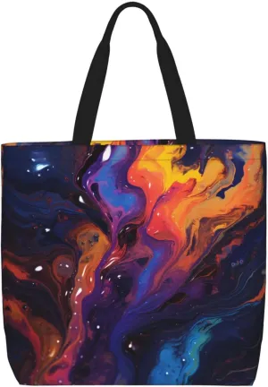 Tote Bag for Women Grocery Bag Reusable Shopping Bag Art Blue Dragonfly Handbag Foldable Shoulder Bag