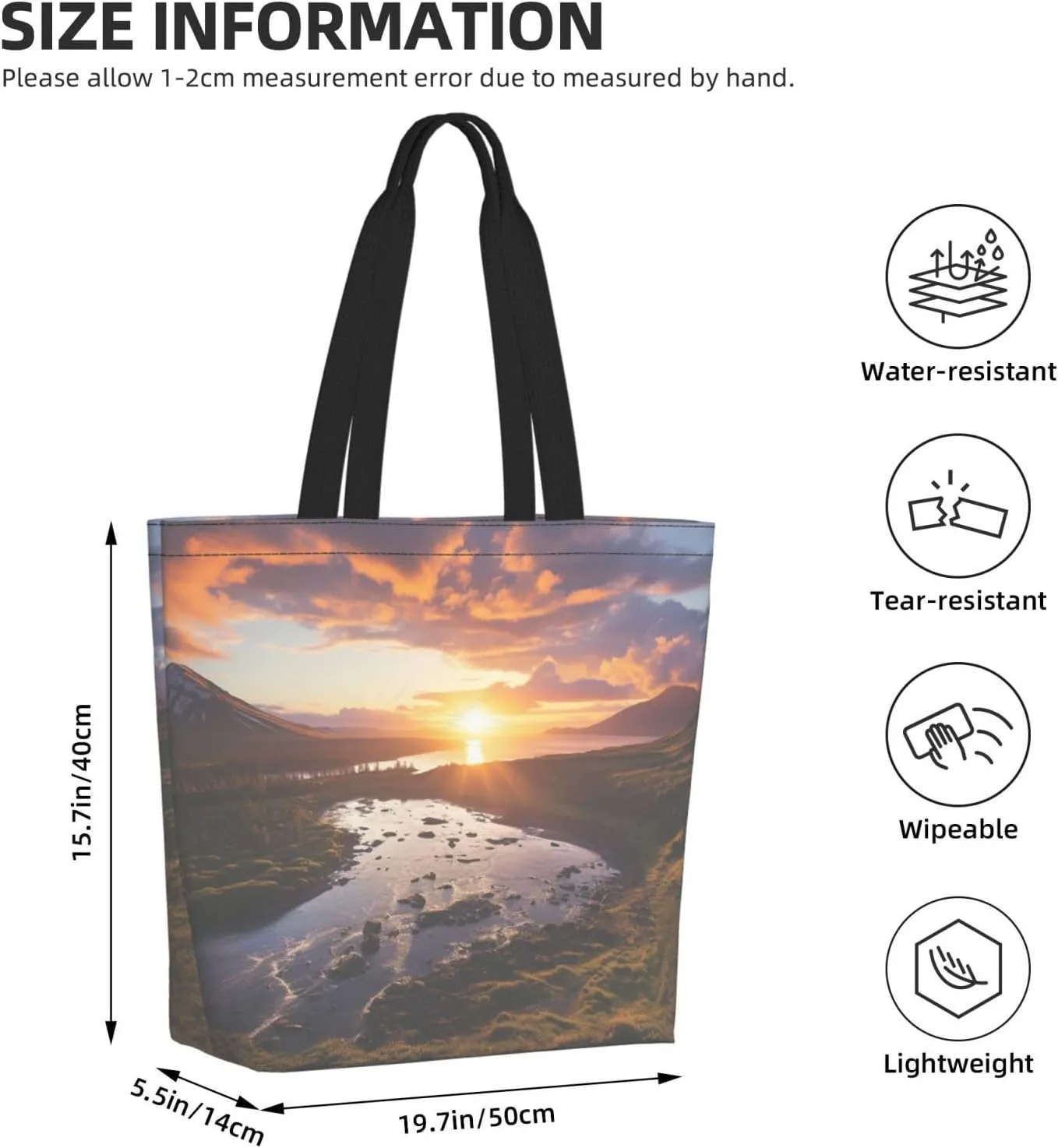 Tote Bag for Women Grocery Bag Reusable Shopping Bag Bird resting on branch Handbag Foldable Shoulder Bag