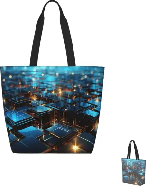 Tote Bag for Women Grocery Bag Reusable Shopping Bag Cool Evil Skull Handbag Foldable Shoulder Bag