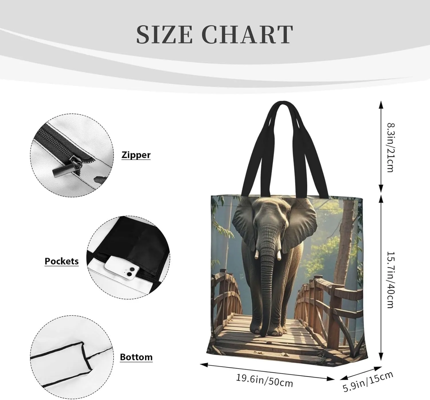 Tote Bag for Women Grocery Bag Reusable Shopping Bag Flock of Birds Handbag Foldable Shoulder Bag
