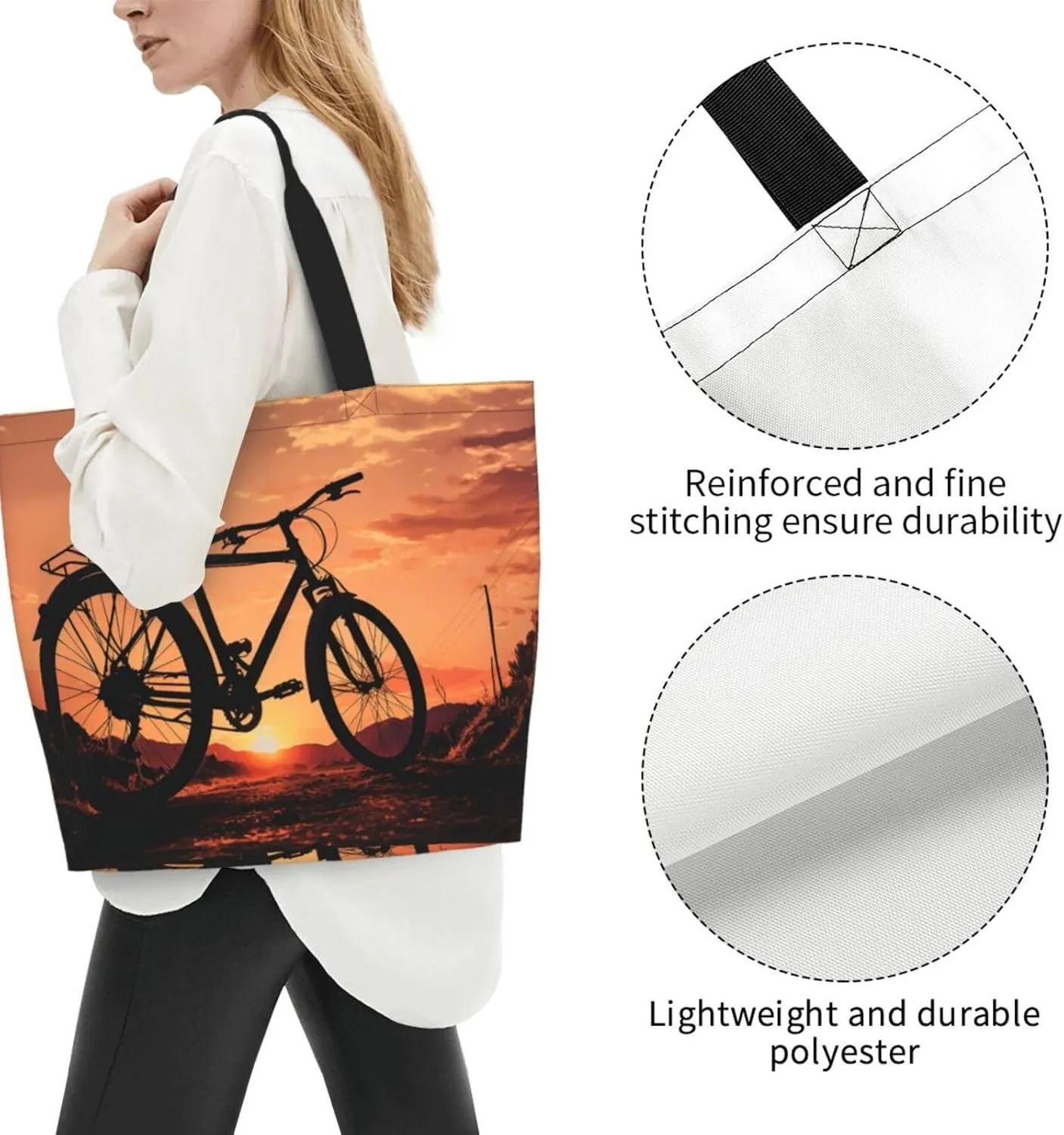 Tote Bag for Women Grocery Bag Reusable Shopping Bag Spiral and curve patterns Handbag Foldable Shoulder Bag