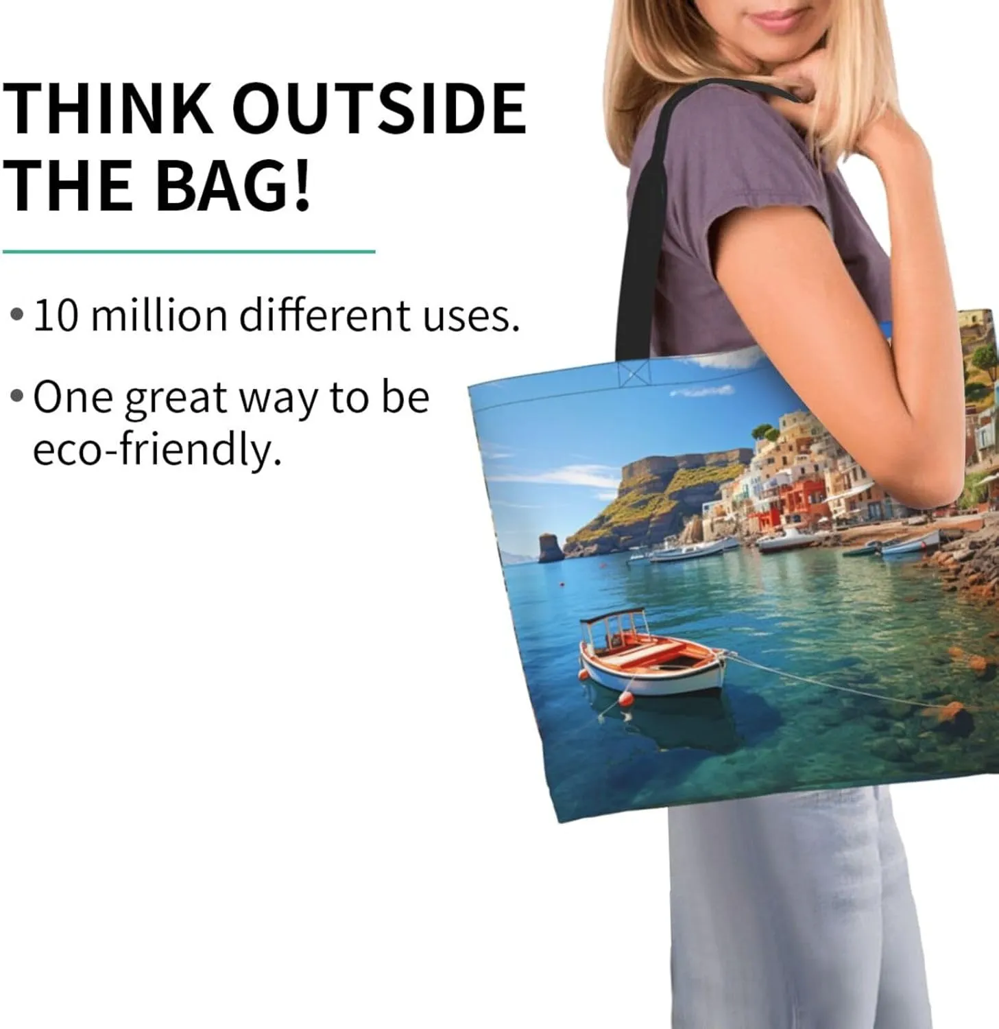 Tote Bag for Women Grocery Bag Reusable Shopping Bag Sunset art Handbag Foldable Shoulder Bag
