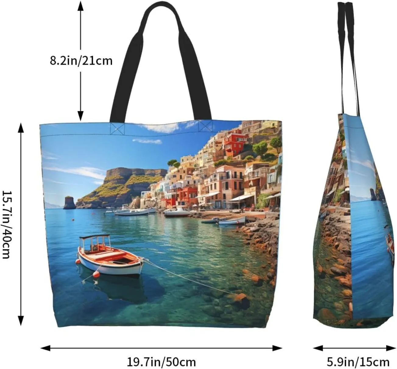 Tote Bag for Women Grocery Bag Reusable Shopping Bag Sunset art Handbag Foldable Shoulder Bag