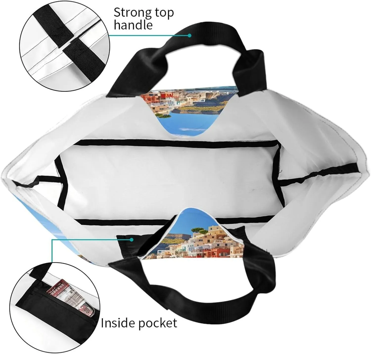 Tote Bag for Women Grocery Bag Reusable Shopping Bag Sunset art Handbag Foldable Shoulder Bag
