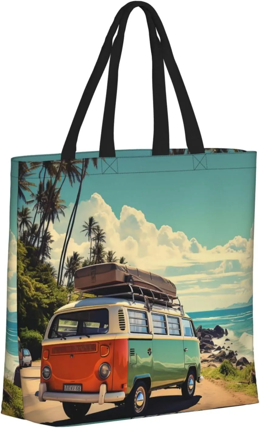 Tote Bag for Women Grocery Bag Reusable Shopping Bag Tree branch silhouette at dusk Handbag Foldable Shoulder Bag