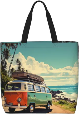 Tote Bag for Women Grocery Bag Reusable Shopping Bag Tree branch silhouette at dusk Handbag Foldable Shoulder Bag