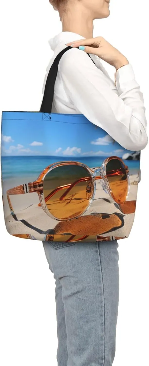 Tote Bag for Women Grocery Bag Reusable Shopping Bag Tree branch silhouette at dusk Handbag Foldable Shoulder Bag