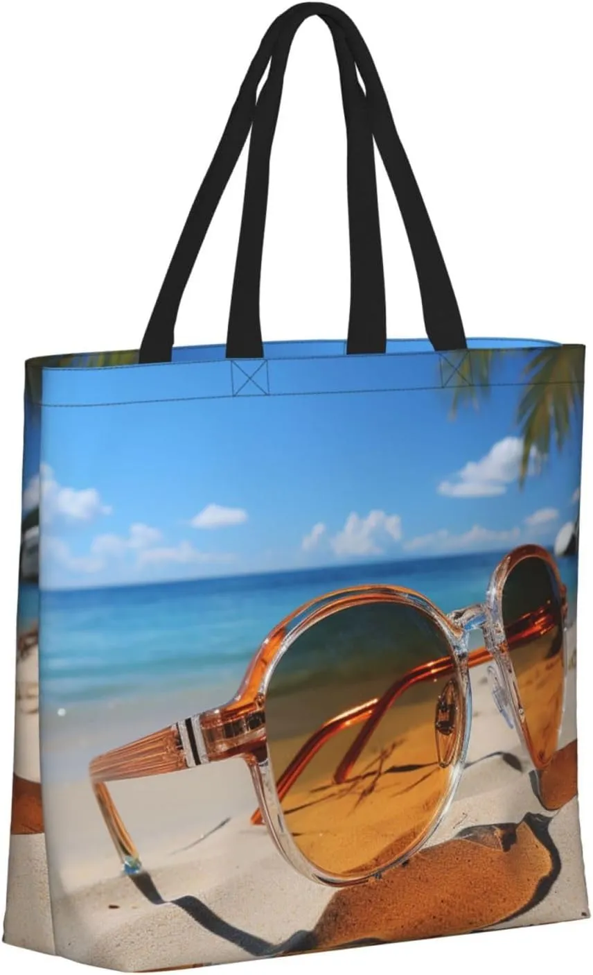Tote Bag for Women Grocery Bag Reusable Shopping Bag Tree branch silhouette at dusk Handbag Foldable Shoulder Bag
