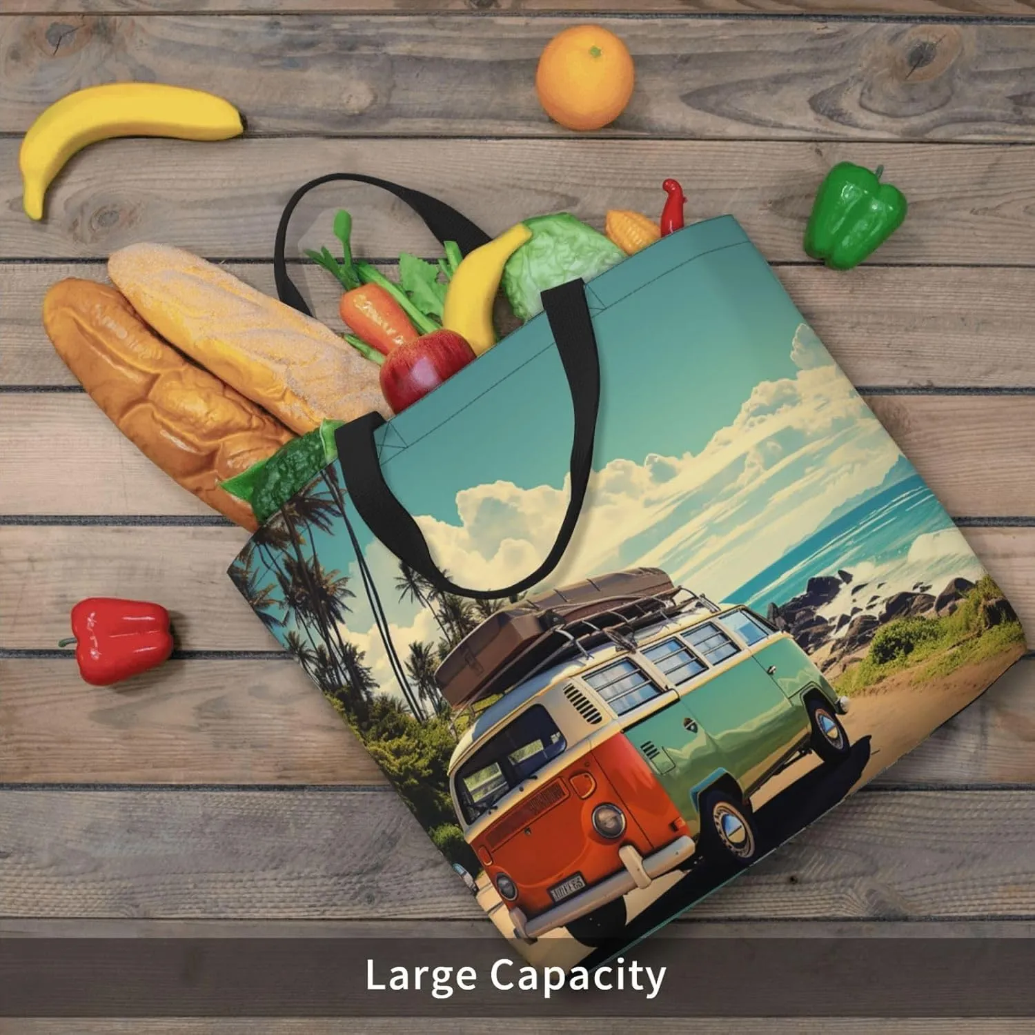 Tote Bag for Women Grocery Bag Reusable Shopping Bag Tree branch silhouette at dusk Handbag Foldable Shoulder Bag