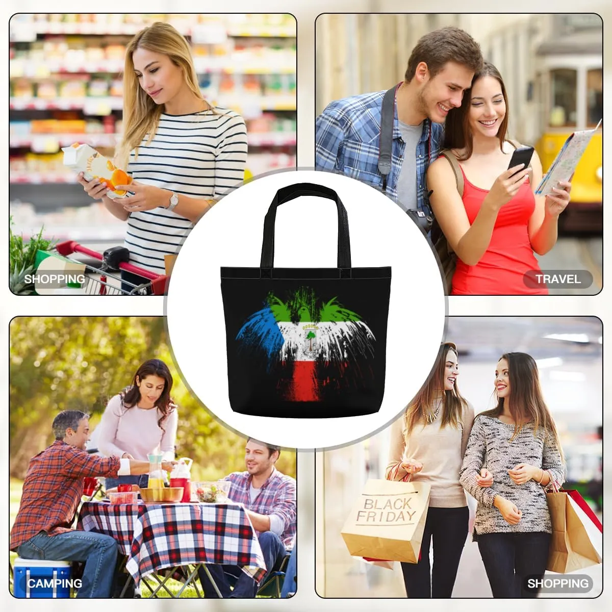 Tote Bag for Women Men Large Reusable Beach Shoulder Bags With Zipper for Gym Shopping Travel Gifts Yoga