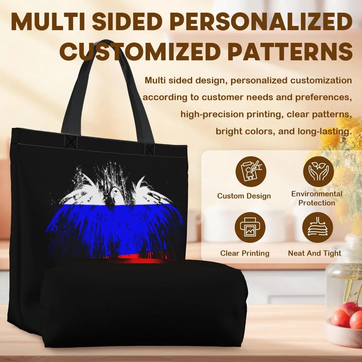 Tote Bag for Women Men Large Reusable Beach Shoulder Bags With Zipper for Gym Shopping Travel Gifts Yoga