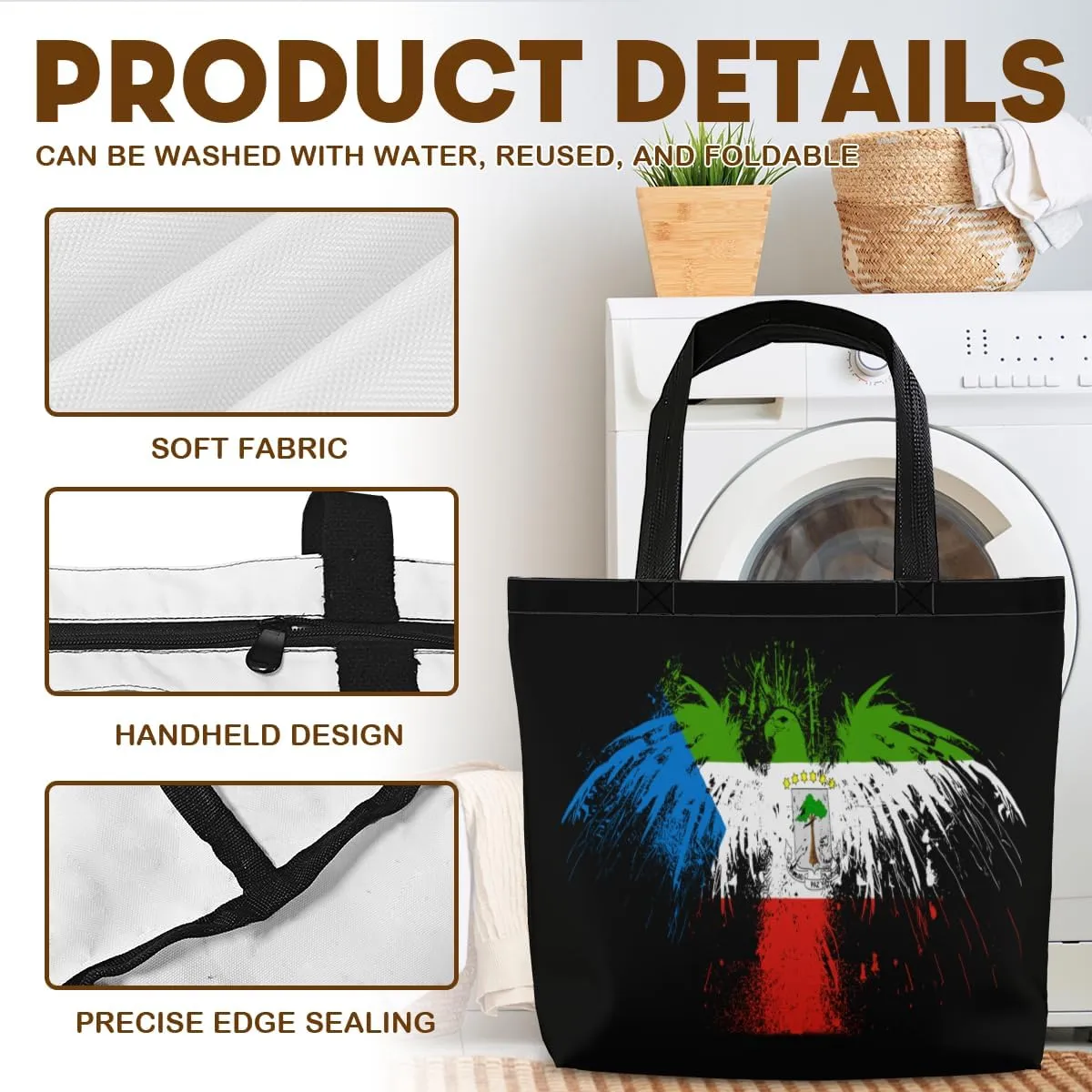 Tote Bag for Women Men Large Reusable Beach Shoulder Bags With Zipper for Gym Shopping Travel Gifts Yoga