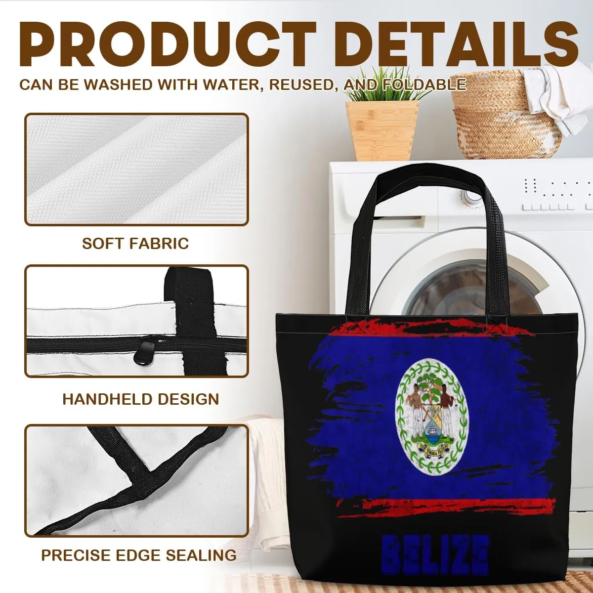 Tote Bag for Women Men Large Reusable Beach Shoulder Bags With Zipper for Gym Shopping Travel Gifts Yoga