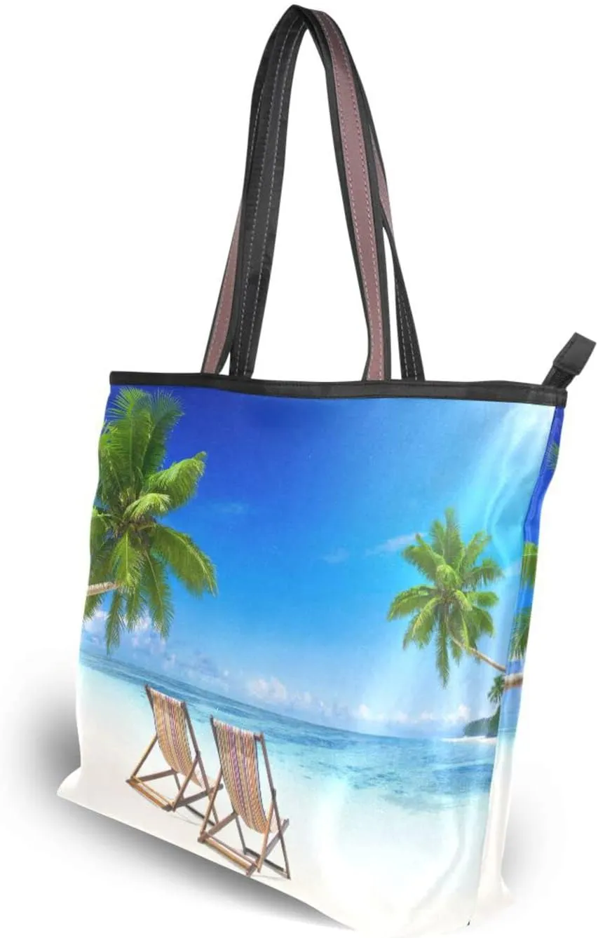 Tote Bag For Women Shoulder Bag for School Handbags for Beach Work Travel Large Tote Bag with Zipper