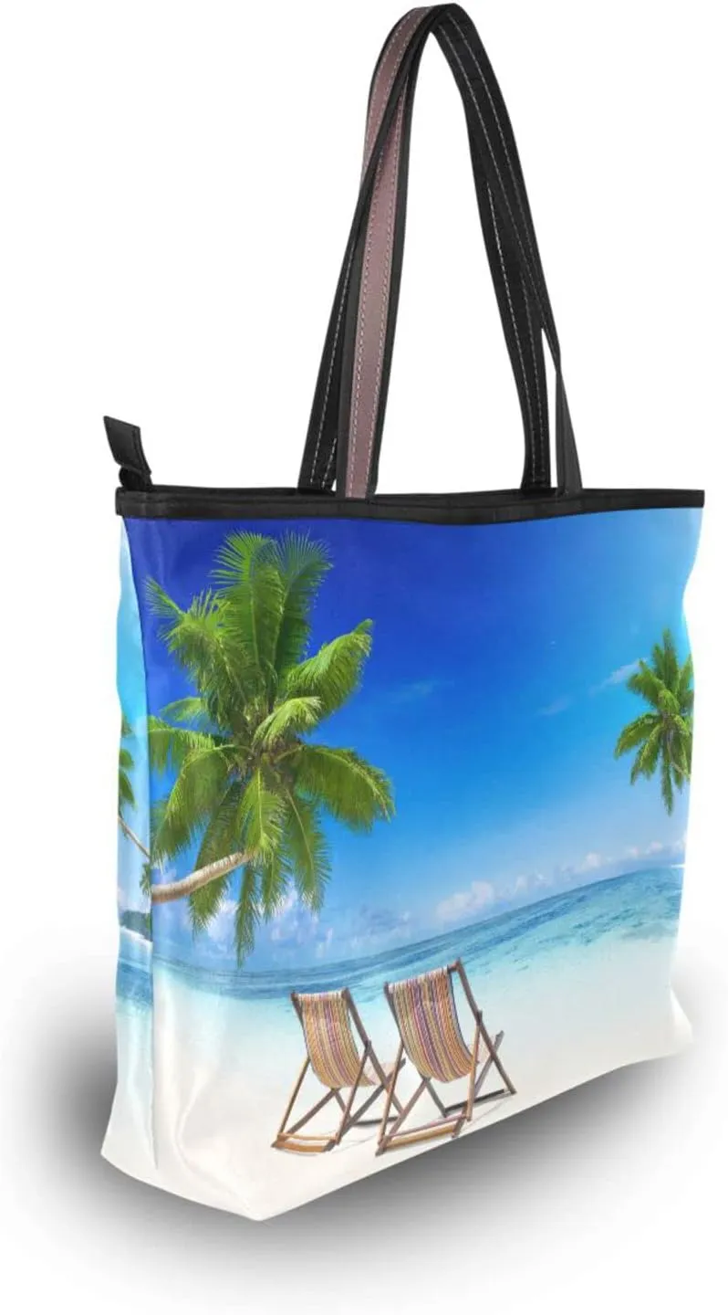 Tote Bag For Women Shoulder Bag for School Handbags for Beach Work Travel Large Tote Bag with Zipper