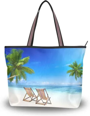 Tote Bag For Women Shoulder Bag for School Handbags for Beach Work Travel Large Tote Bag with Zipper