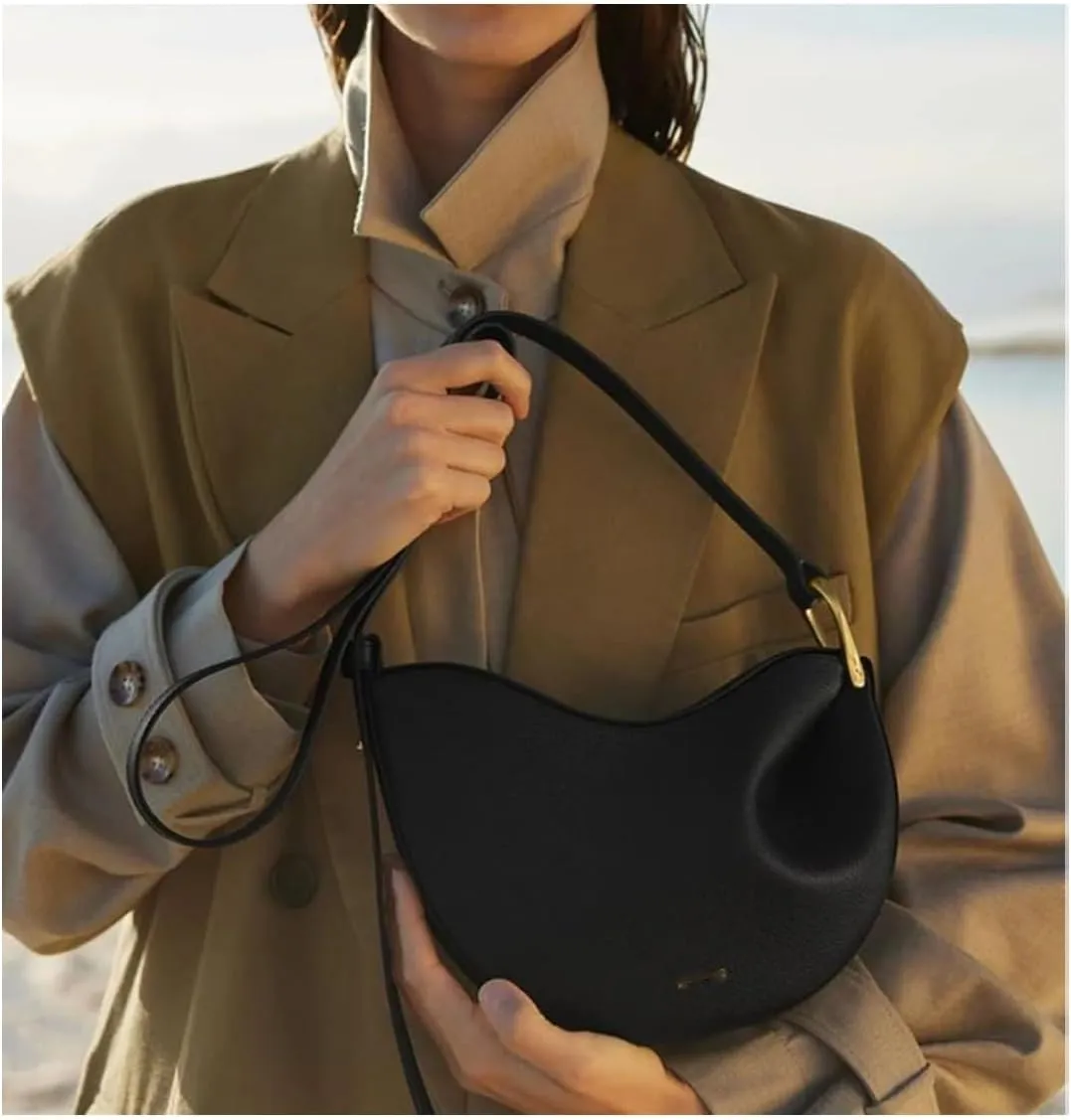 Tote Bag for Women,Pea Shoulder Bag,Designer Luxury Hobo Saddle Bag,Crescent Crossbody Bag.