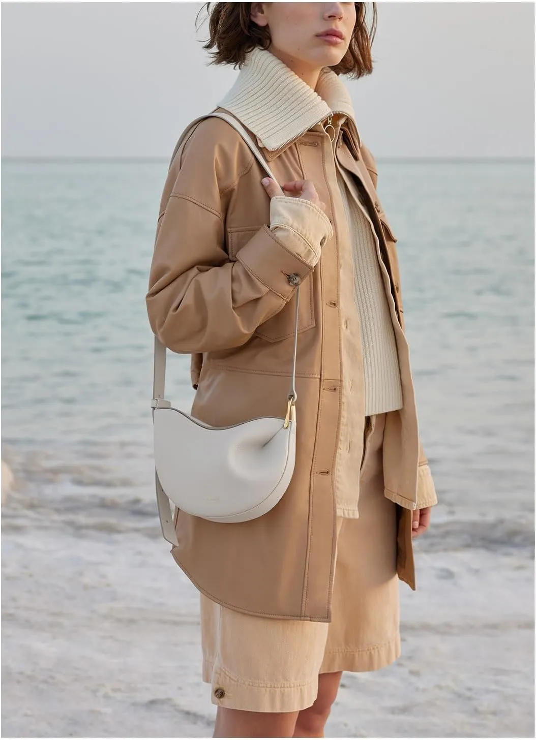 Tote Bag for Women,Pea Shoulder Bag,Designer Luxury Hobo Saddle Bag,Crescent Crossbody Bag.