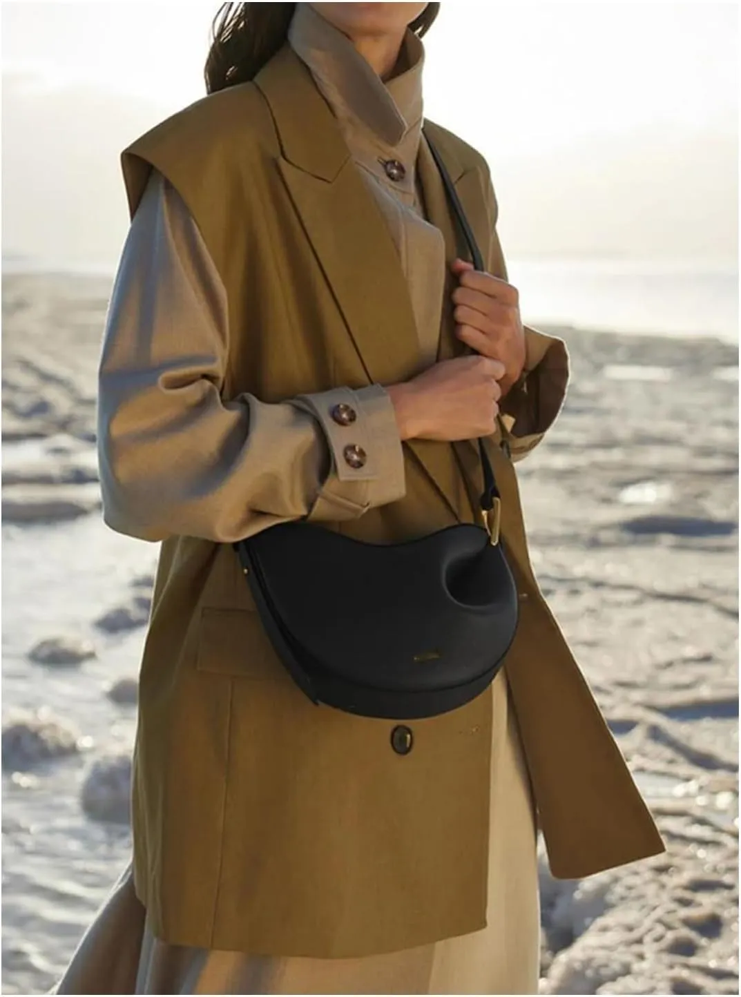 Tote Bag for Women,Pea Shoulder Bag,Designer Luxury Hobo Saddle Bag,Crescent Crossbody Bag.