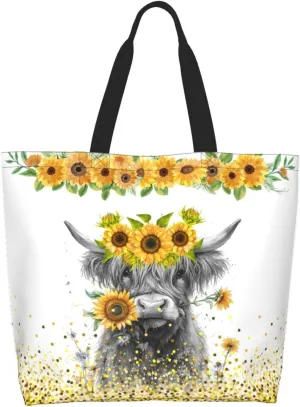 Tote Bag For Womens, Large Casual Shoulder Sling Bags Reusable Grocery Handbag For Travel Shopping Gym