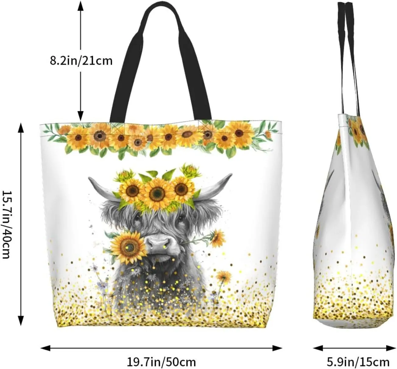 Tote Bag For Womens, Large Casual Shoulder Sling Bags Reusable Grocery Handbag For Travel Shopping Gym