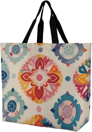 Tote Bag Reusable Grocery Bag Foldable Shopping Bag Cute Collie Sheepdog Shoulder Bag Canvas Tote Bag for Travel Work