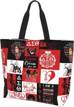 Tote Bag Sorority Gifts Woman Travel Foldable Reusable Canvas Storage Bag Shopping